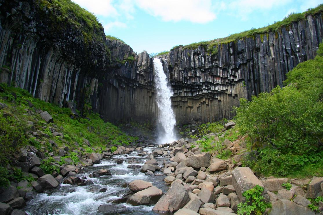 The Svartifoss Waterfall Hiking Trail