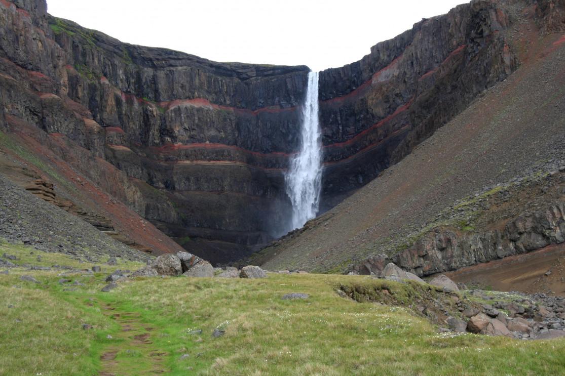 The Hengifoss Waterfall Hiking Trail